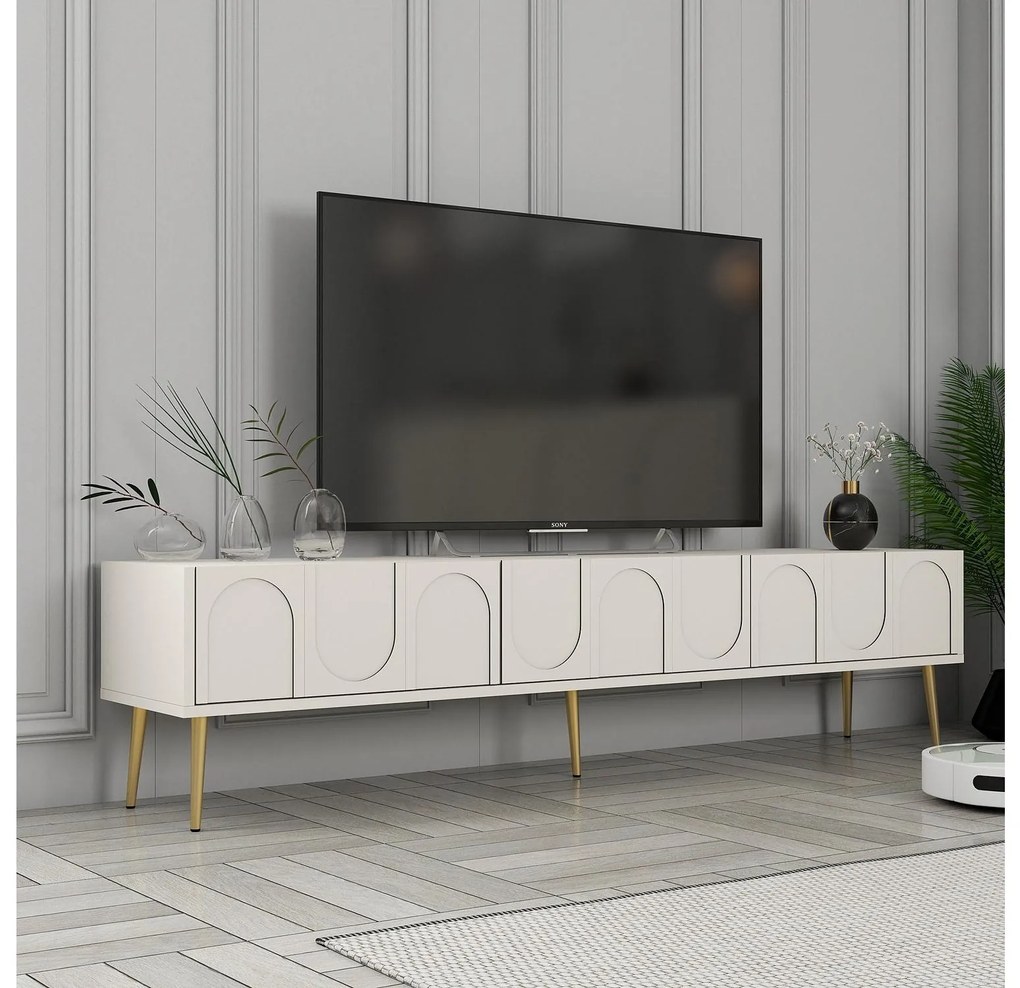 TV asztal/szekrény Bipemu 3 (krém + arany) . 1095681