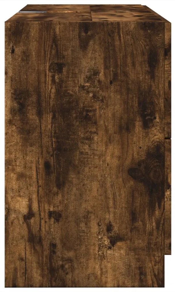 füstös tölgy színű szerelt fa mosdószekrény 78 x 37 x 59 cm