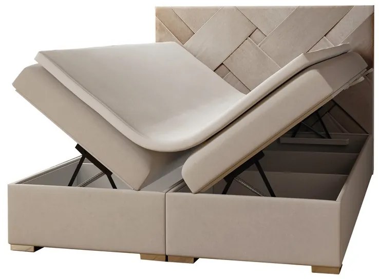 Franciaágy Boxspring 200 cm Melo (bézs) (tárolóhellyel). 1054508