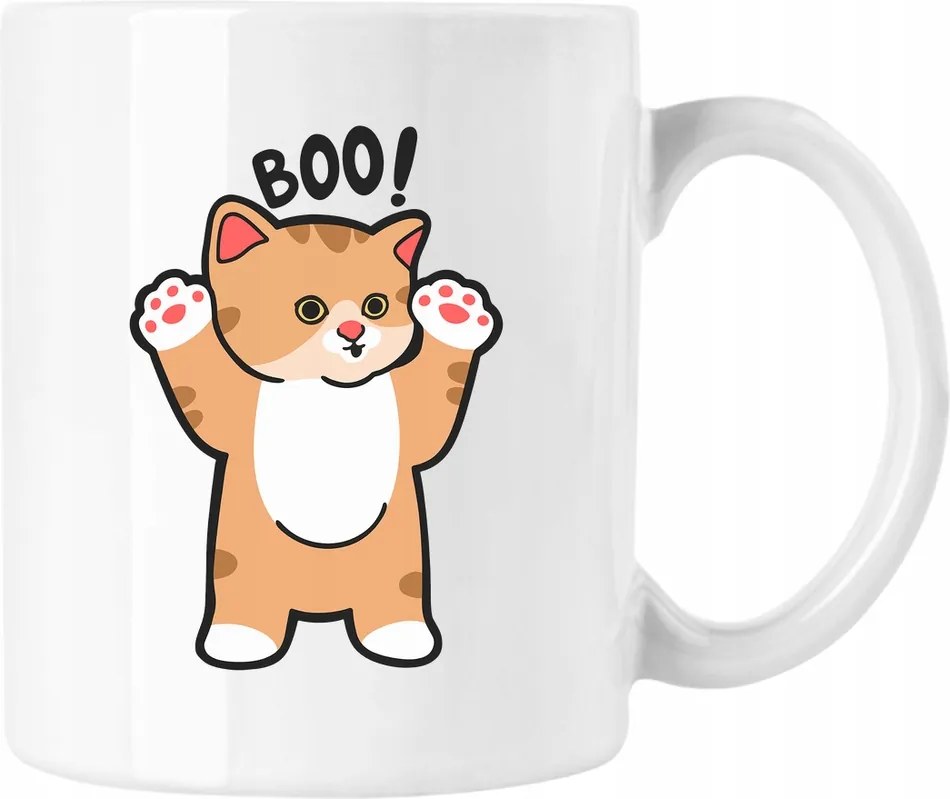 Bögre Cica Vicces Mem Boo Fehér 330ml