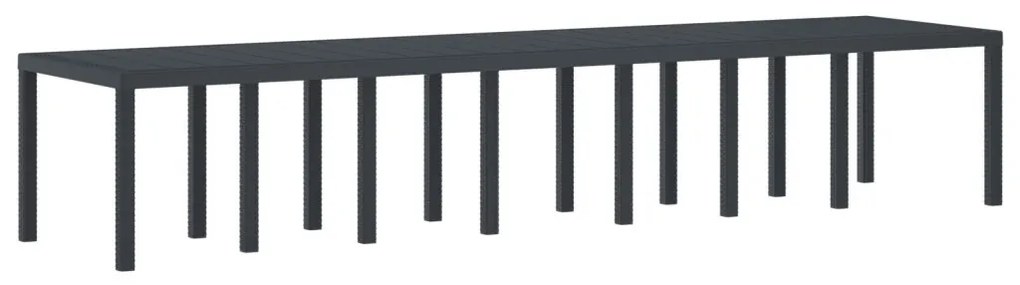 17 Darabos Kerti Étkezőszett Párnás Antracit Poli Rattan, Kerti Asztal Antracit 250x100x73 cm Poli Rattan, Kerti Asztal Antracit 150x100x73 cm Poli Rattan, Kerti Székek Párnával 4 db Antracit Poli Rattan