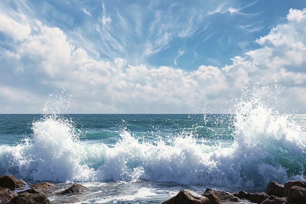 Fotótapéta Flizelina Tájkép Víz Tengerpart Óceán Hullámok 416x290 ragasztó