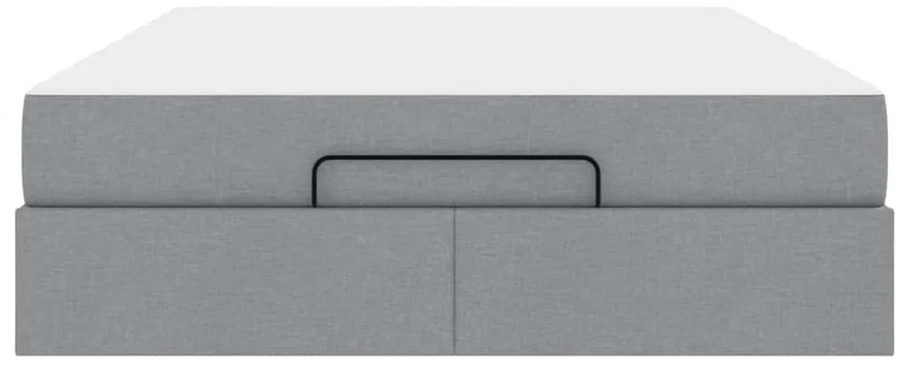 Ágykeret matracmal Világosszürke 140 x 190 cm szövet