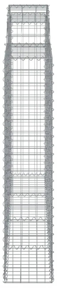 3 db íves horganyzott vas gabion kosár 200x30x140/160 cm