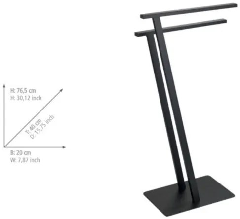 WENKO 24396100 - LIRIO törölközőtartó 20x40 cm fekete