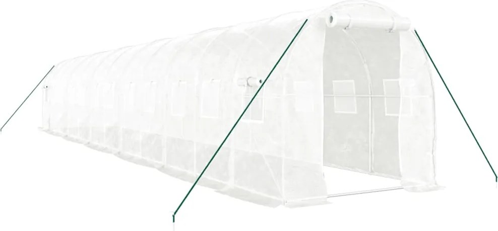 vidaXL fehér acélvázas melegház 24 m² 12x2x2 m
