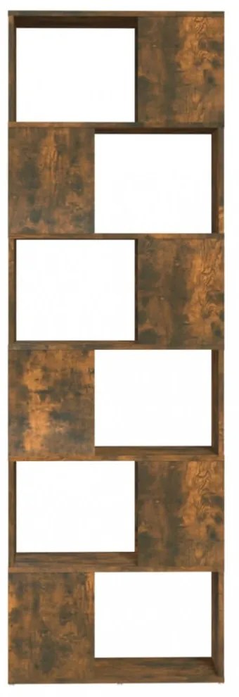 füstös tölgy színű térelválasztó könyvszekrény 60x24x186 cm