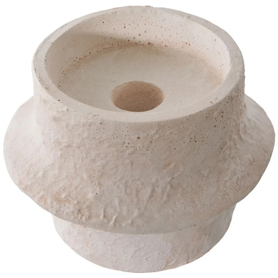 Gyertyatartó, cement, fehér, 2db