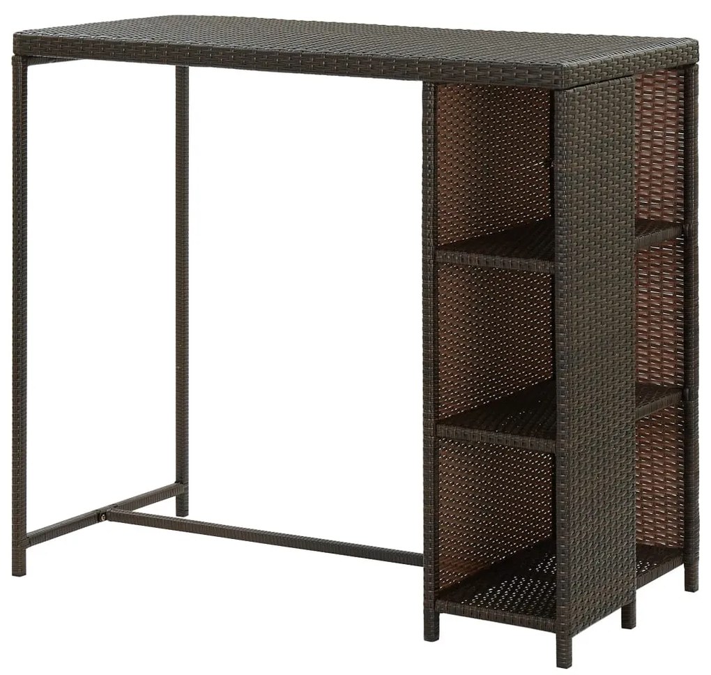 Barna polyrattan kerti tárolóláda 120 x 60 x 110 cm