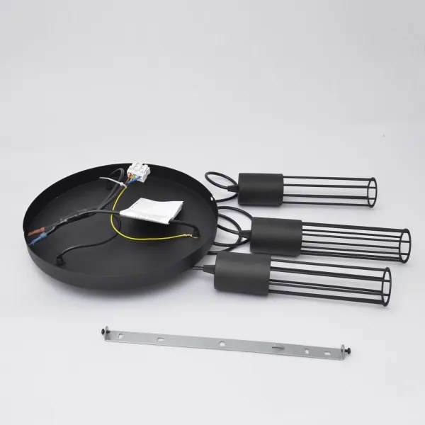 Csillár zsinóron MELODY 3xE27/15W/230V fekete