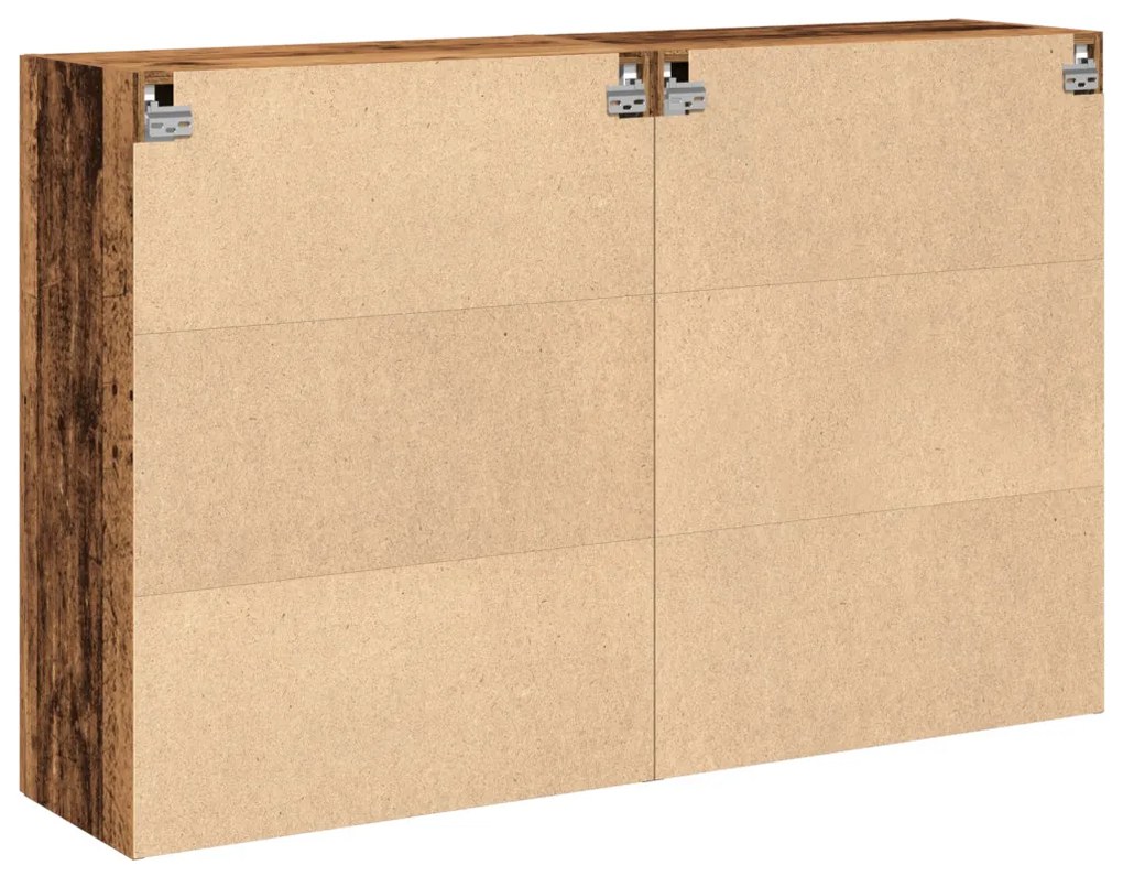 Fali Szekrények 2 db Régi Fa 69,5x34x90 cm Készített Fa