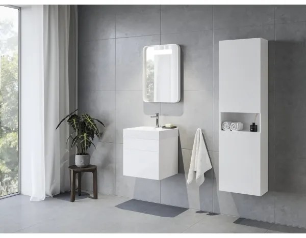 Ravak XJO01250000 - Falra szerelhető NATURAL mosdó 50x45 cm, öntött márvány/fehér