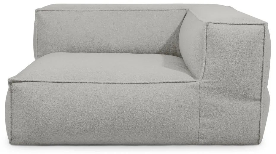 Világosszürke buklé babzsákfotel Mass Corner 150 Right – SLOWDOWN