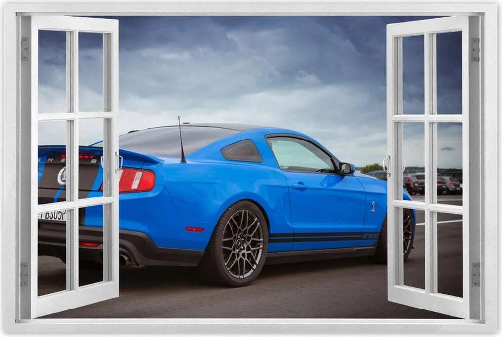 Poszter 90x60 Kék Ford Mustang