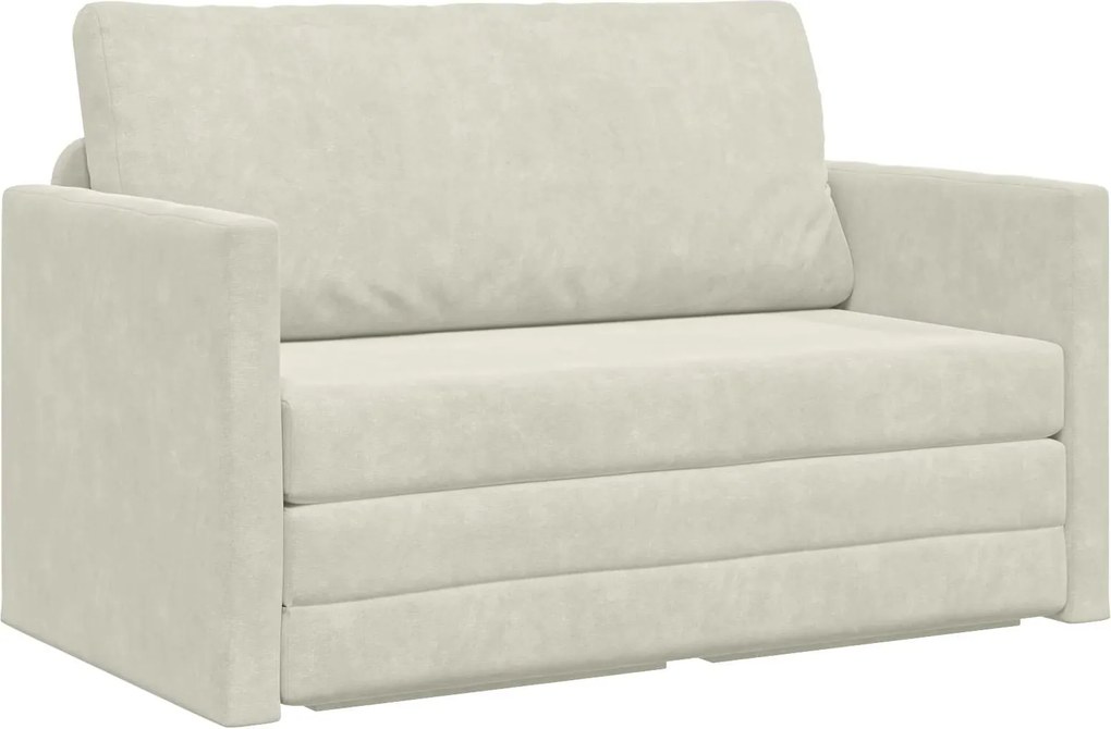 vidaXL Kanapéágy 110cm Krém Bársony