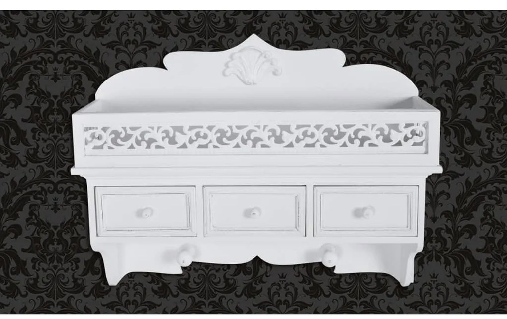 vidaXL Fali polc/akasztó 3 fiókkal 2 kampóval