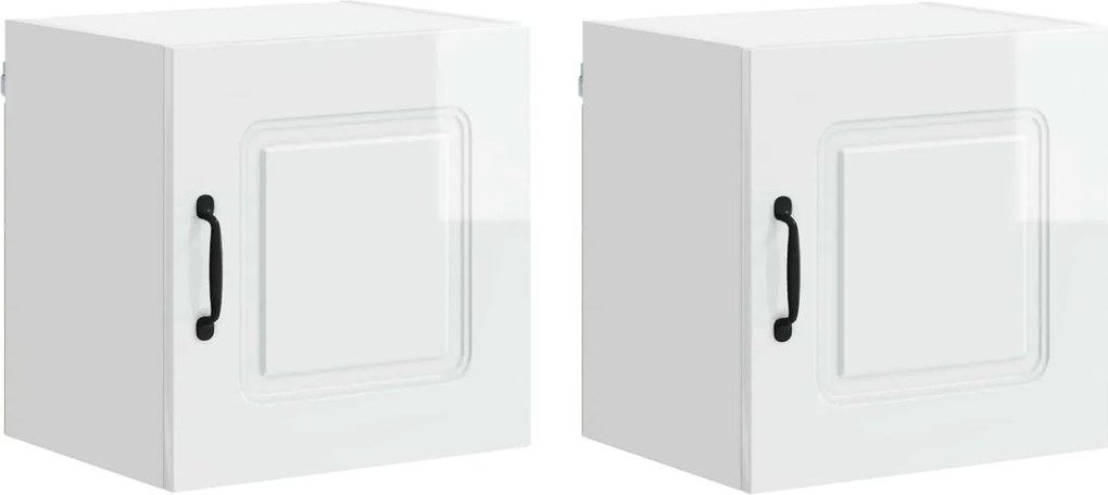 vidaXL Konyhaszekrény Kalmar 2 pcs Magas Fényű Fehér 40 x 31 x 40 cm