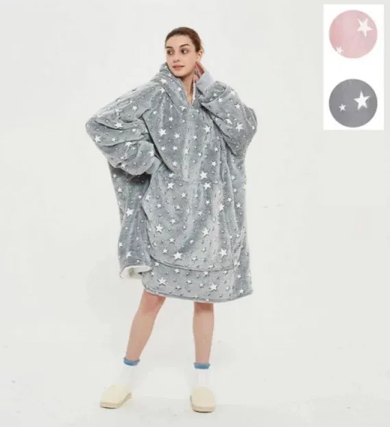 Zaparkorun Sötétben világító takaró ujjal és kapucnival - Rózsaszín