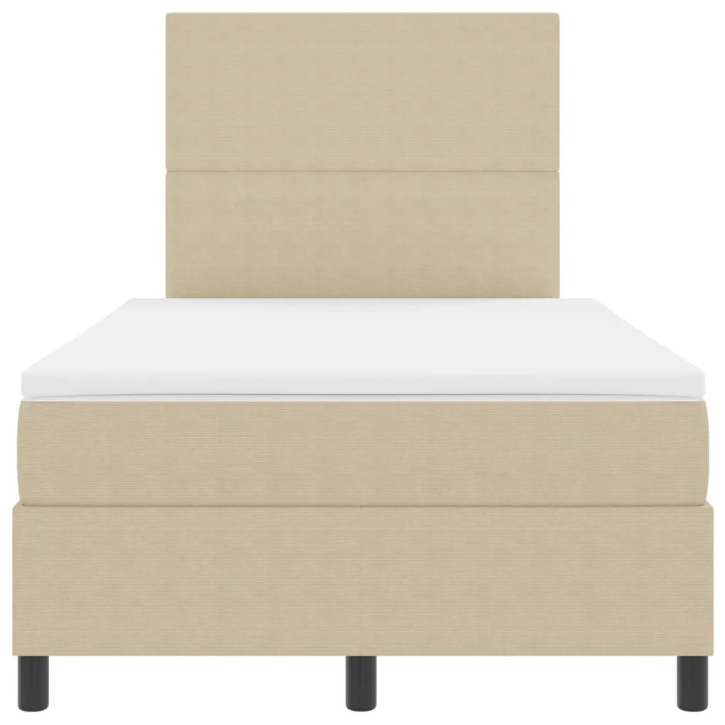 Box Spring Ágy matraccal, Világos Zöld Szürke, 120x200 cm, Vászon Anyag