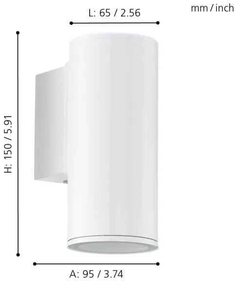 Eglo 94099 - LED-es kültéri lámpa RIGA 1xGU10/3W/230V