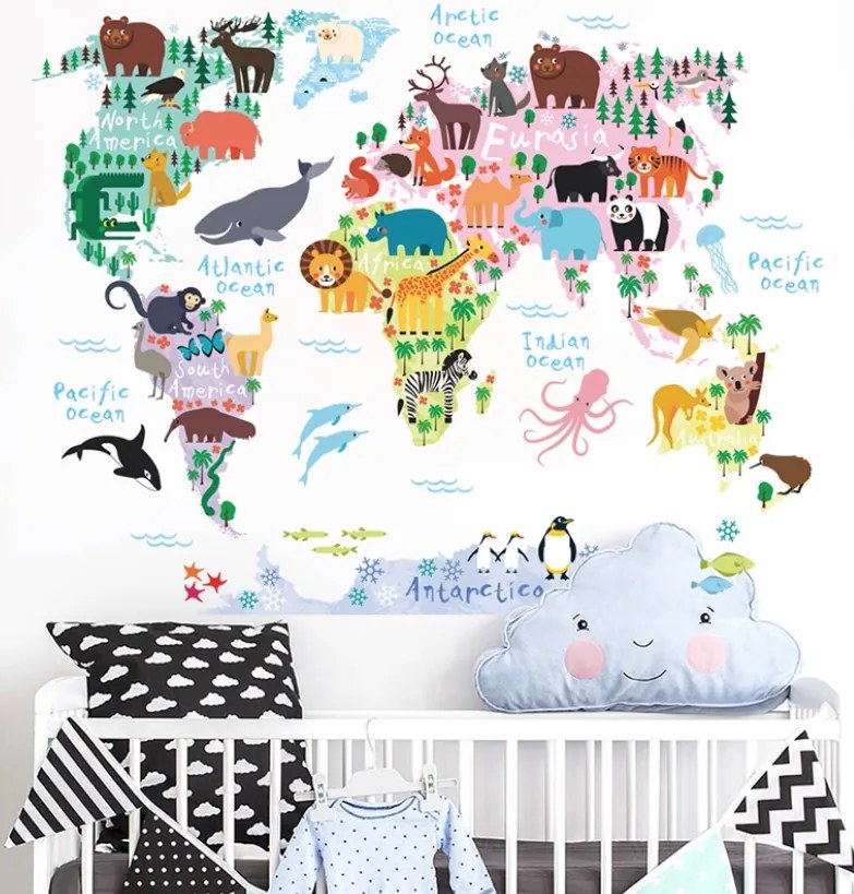 PIPPER | Falmatrica "A világ színes térképe 3" 70x90cm