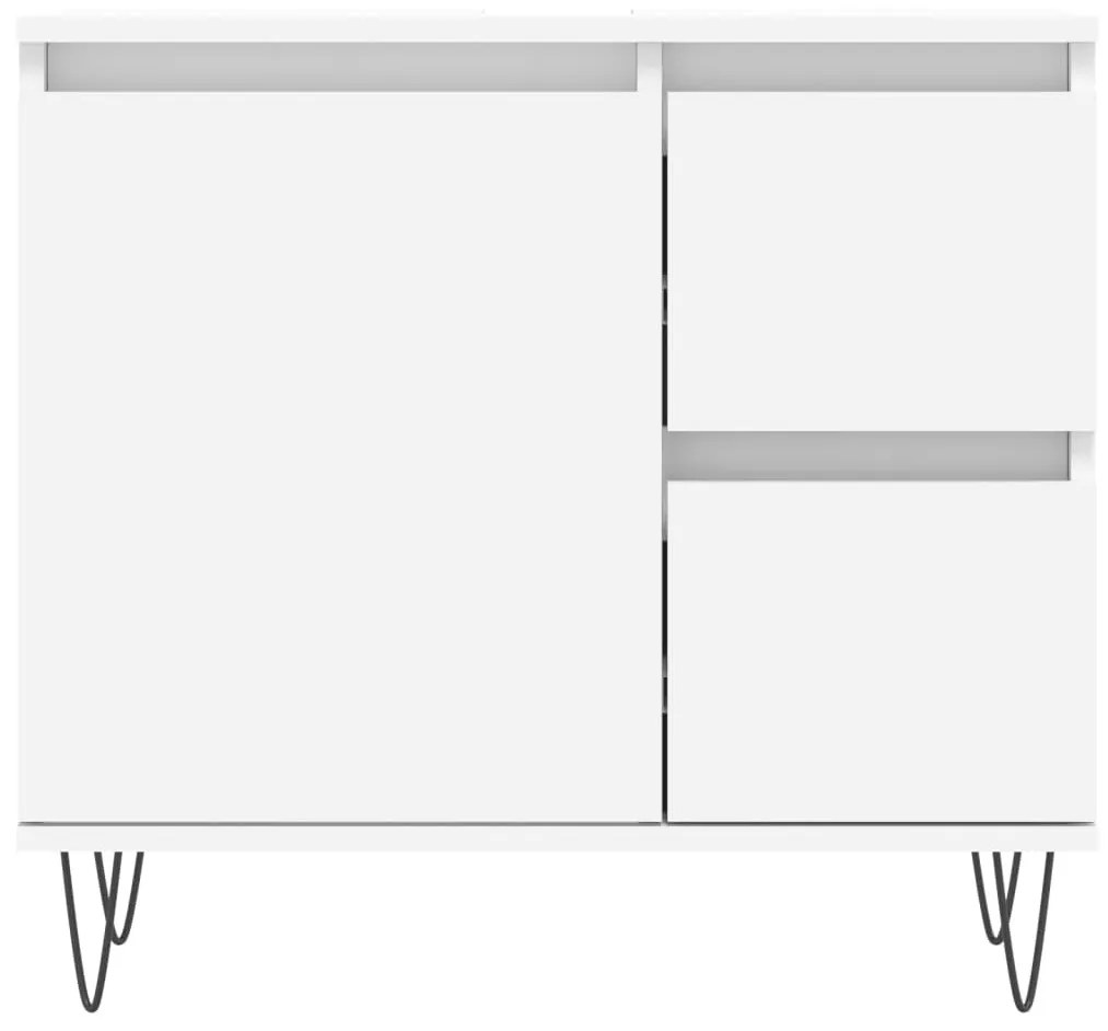 Fehér szerelt fa fürdőszobaszekrény 65 x 33 x 60 cm