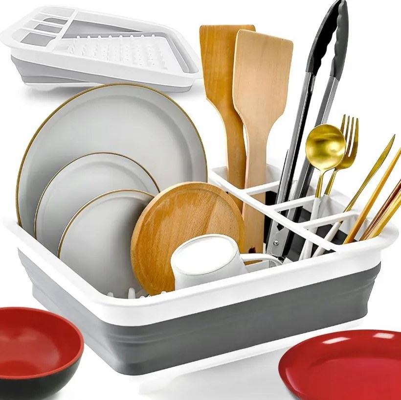 Edényszárító Összecsukható Szilikon Csepegtető Tányérok Poharak Evőeszközök