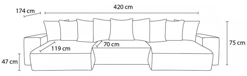 Világos rózsaszín kordbársony sarokkanapé Voltaire – Bobochic Paris
