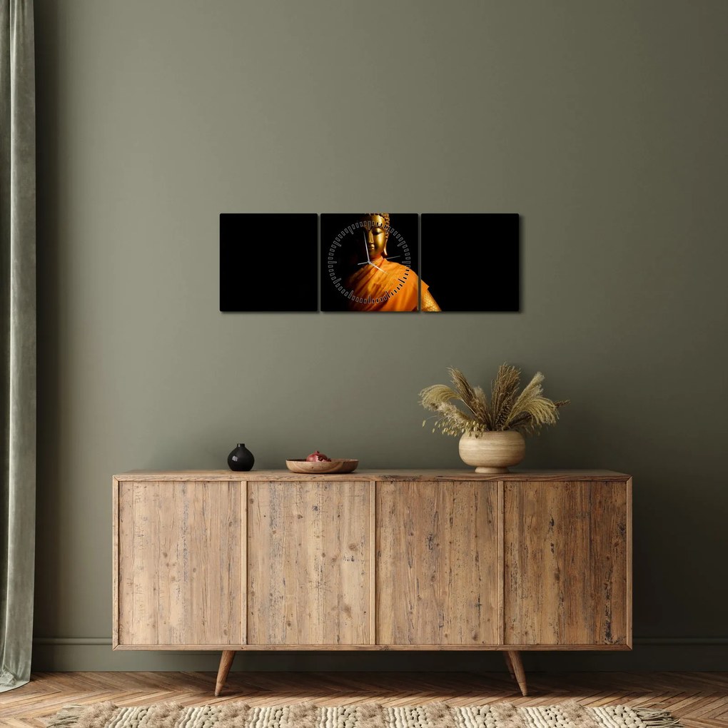 Kép - Arany Buddha szobor (órával) (90x30 cm)