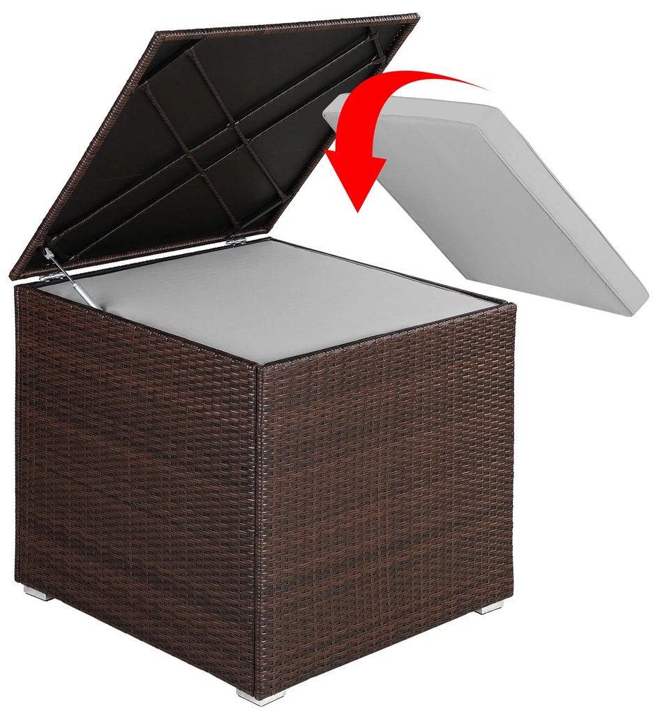 Casaria® Tárolódoboz 75x75x70 cm - barna