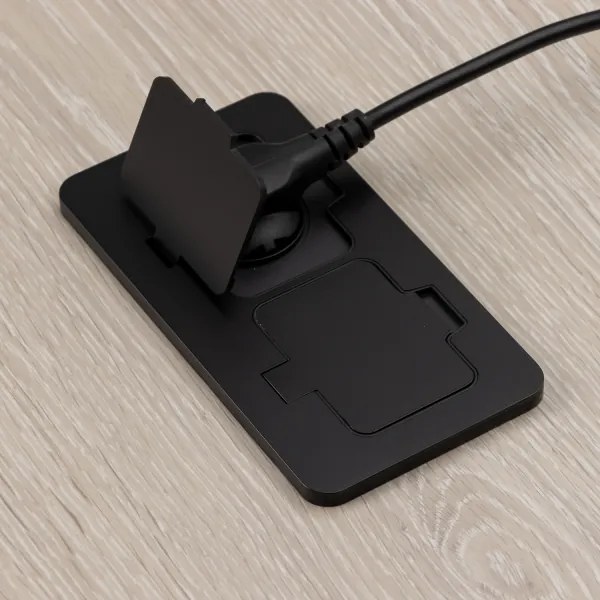 Solight 5B323B - Kültéri beépített padló dupla aljzat IP55 fekete négyszögletes