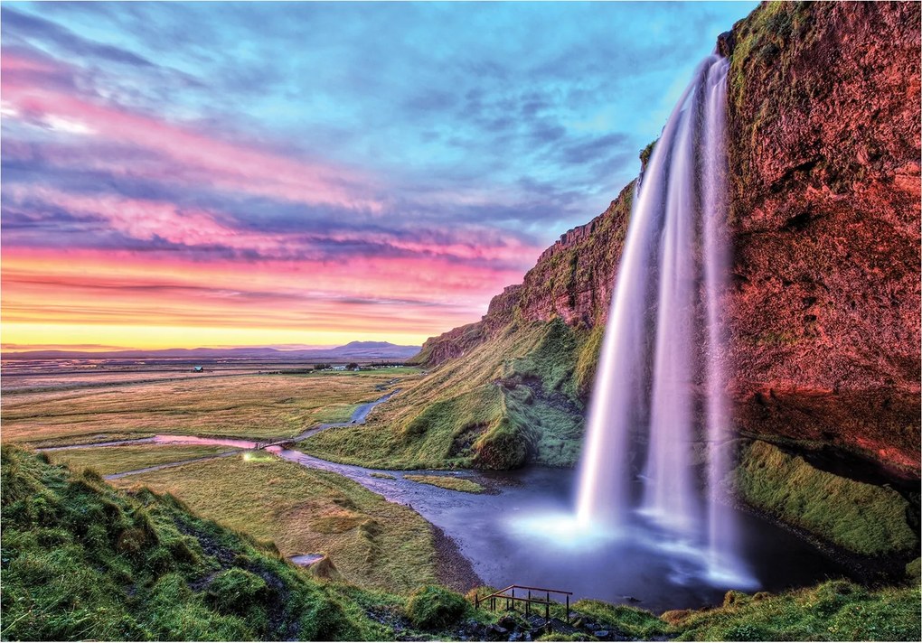 Fotótapéta Seljalandsfoss Izland naplemente tájkép 400x280 +ragasztó