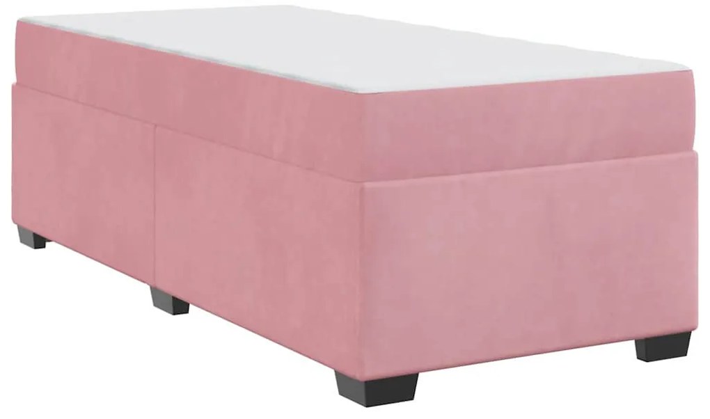 Ágykeret matraccal matracmal Rózsaszín 90 x 190 cm Bársony