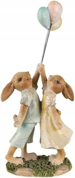 Dekoratív nyuszi fiú és lány léggömbökkel Clayre &amp; Eef 6PR3853