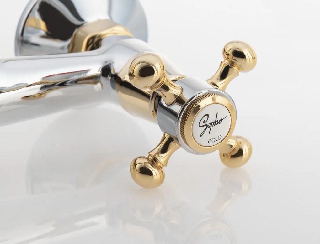 , ANTEA fali csaptelep, felső konzol, króm/arany, 3362