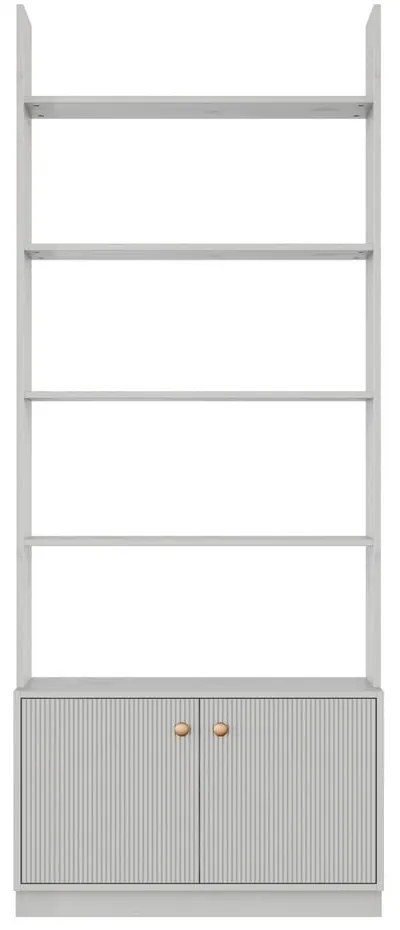Világosszürke borovi fenyő moduláris könyvespolc 80x200 cm Madu – WOOOD