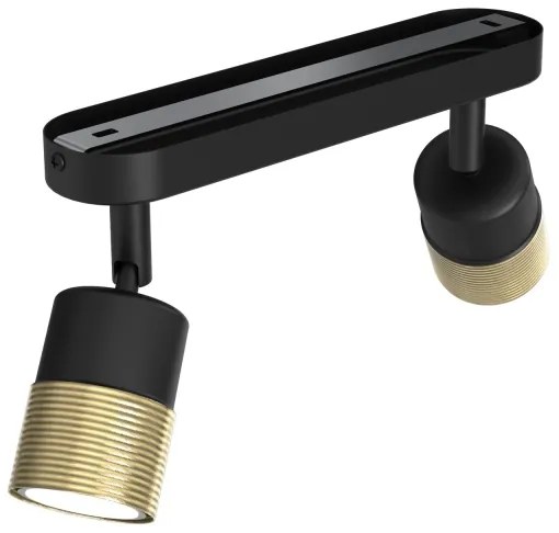 Spotlámpa MIZU 2xGU10/8W/230V fekete/sárgaréz