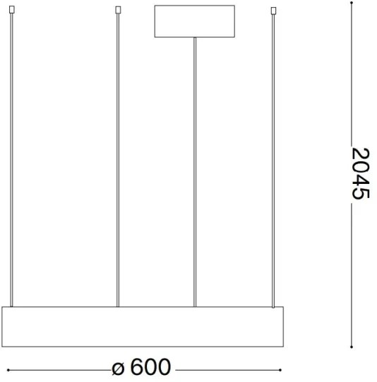 Ideal Lux - LED Csillár zsinóron ORACLE LED/33W/230V 3000K átm. 60 cm CRI 90 fekete