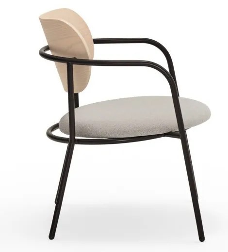 Világosszürke fotel kőrisfa dekorral Eclipse - Teulat