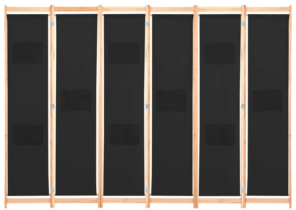 vidaXL fekete 6-paneles szövetparaván 240 x 170 x 4 cm