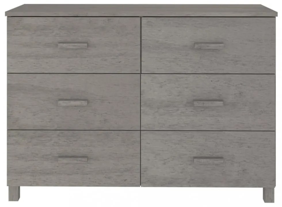 HAMAR világosszürke tömör fenyőfa tálalószekrény 113x40x80 cm