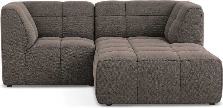 Barna buklé sarokkanapé (jobb oldali-heverő résszel) Aloha – Makamii