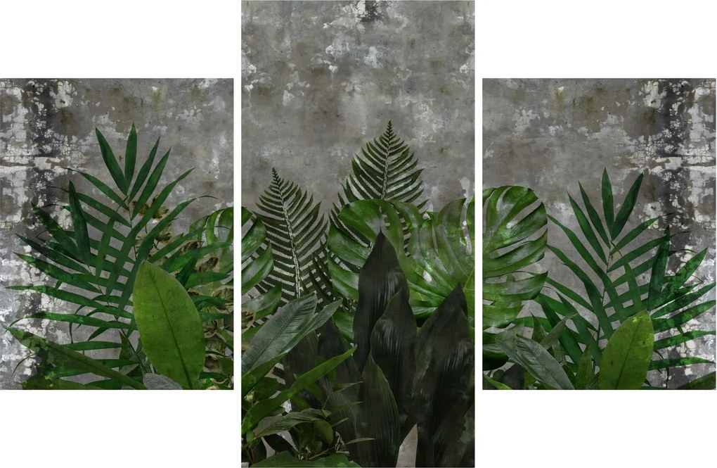 Kép - Betonfal növényekkel (90x60 cm)