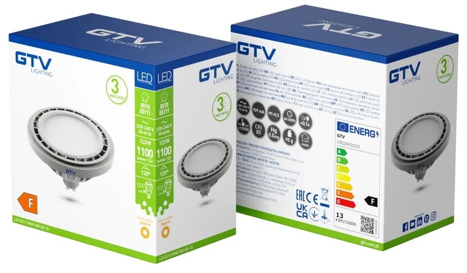LED izzó GU10, 12,5 W – GTV