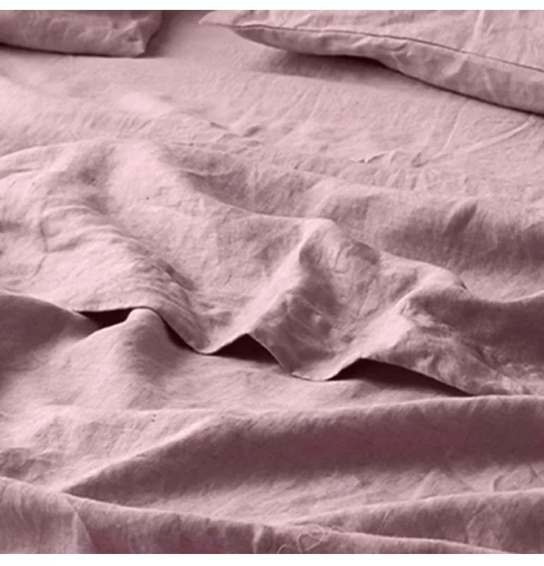 EMI fáradtrózsaszín lenvászon lepedő, Fix lepedő 140x240