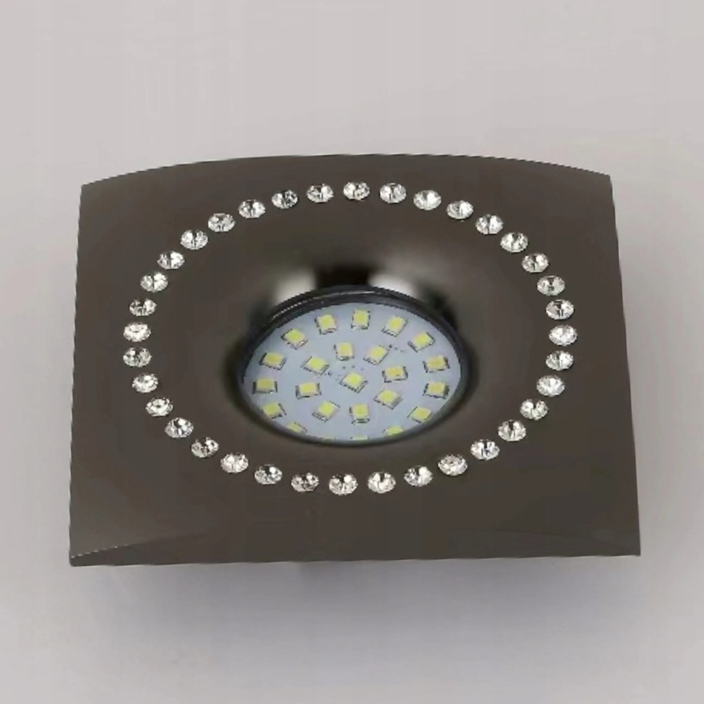 Glamour GU10 fekete, négyzet alakú, halogén mennyezeti lámpatest spot lámpa