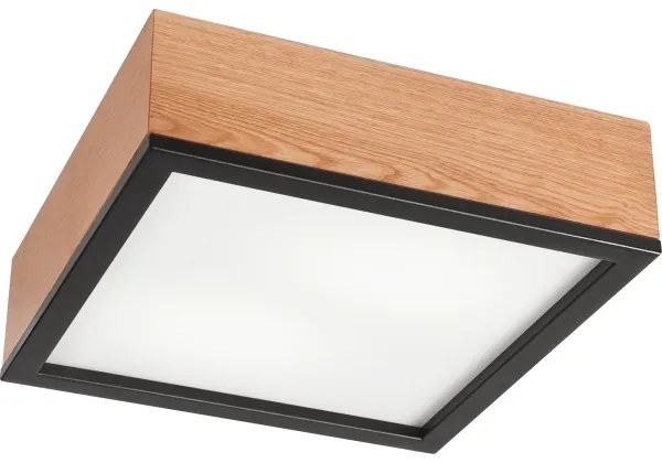 Mennyezeti lámpa OAK SQUARE 2xE27/15W/230V 31x31 cm tölgy/fekete