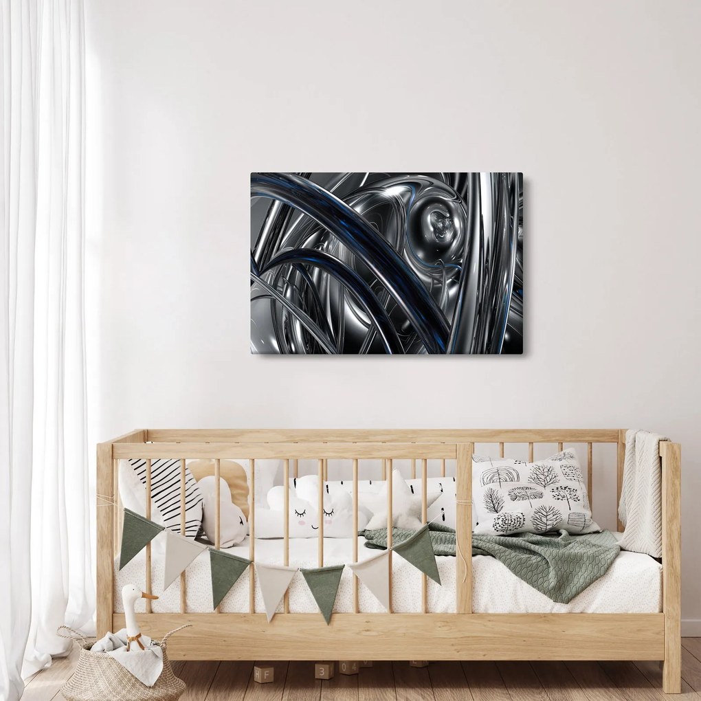 Kék és szürke absztrakció kép (90x60 cm)