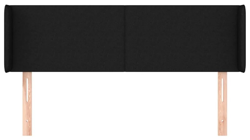 fekete szövet fejtámla szárnyakkal 147x16x78/88 cm
