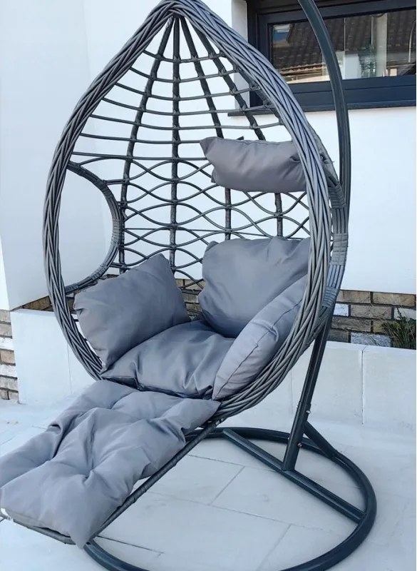 Szürke függőszék lábtartóval DOMINIKANA WAVES